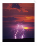 Lightning Storm at Sunset by Anonymous