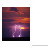 Lightning Storm at Sunset by Anonymous