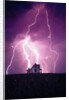 Lightning Behind a Farmhouse by Anonymous