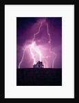 Lightning Behind a Farmhouse by Anonymous