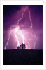 Lightning Behind a Farmhouse by Anonymous