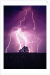 Lightning Behind a Farmhouse by Anonymous
