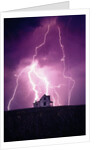Lightning Behind a Farmhouse by Anonymous
