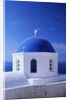 Detail of Whitewashed Church With Blue Dome by Anonymous