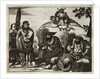 17th-Century Engraving Depicting Chinese Merchants Consulting Fortune Tellers by Anonymous