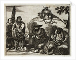 17th-Century Engraving Depicting Chinese Merchants Consulting Fortune Tellers by Anonymous