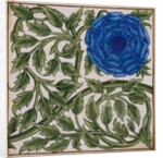 Blue Flower Watercolor Tile Design by William de Morgan