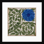 Blue Flower Watercolor Tile Design by William de Morgan