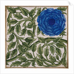 Blue Flower Watercolor Tile Design by William de Morgan