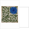 Blue Flower Watercolor Tile Design by William de Morgan
