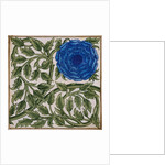 Blue Flower Watercolor Tile Design by William de Morgan