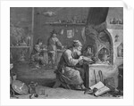 Laboratory of an Alchemist Engraving by Fenier
