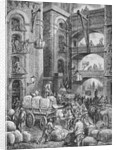 Engraving of Workers at a London Warehouse by Gustave Dore