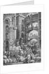Engraving of Workers at a London Warehouse by Gustave Dore