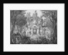 19c Print of the Elephant Gateway with Khmer Buddhists at Temple of Angkor Thom by Anonymous