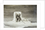 An Eskimo Watching a Seal Hole by Edward Finden