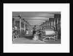 Print Depicting Power Loom Weaving at a Factory by Anonymous