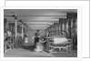 Print Depicting Power Loom Weaving at a Factory by Anonymous