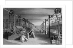 Print Depicting Workers at a Textile Factory by Anonymous