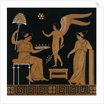 19th Century Greek Vase Illustration of Eros with Two Courtesans by Anonymous