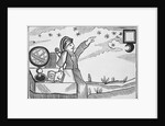Illustration of Man Studying the Signs of the Moon and Stars by Anonymous