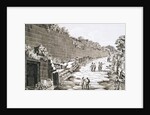Etching of Tourists on Excavated Roman Road by Luigi Rossini