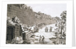 Etching of Tourists on Excavated Roman Road by Luigi Rossini