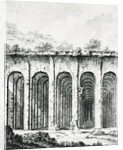 Engraving Depicting Surveyors Measuring a Roman Water Storage System by Giovanni Trevisan Volpato
