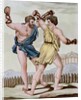 Color Print from Engraving Showing Gladiators Boxing by Jacques Grasset de Saint-Sauveur and L.F. Labrousse by Anonymous
