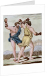 Color Print from Engraving Showing Gladiators Boxing by Jacques Grasset de Saint-Sauveur and L.F. Labrousse by Anonymous