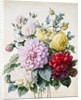 Bouquet of Dahlias and Roses by Camille de Chantereine