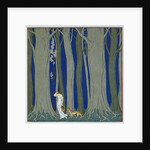 Book Illustration of a Woman and a Leopard in the Forest by Georges Barbier