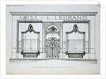 Plan of the Facade of the Oriza Shop in Paris by Anonymous