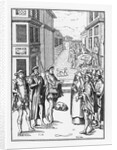 Illustration of a Business Transaction on the Street in Northumberland in the 16th Century by Anonymous