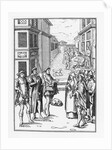 Illustration of a Business Transaction on the Street in Northumberland in the 16th Century by Anonymous