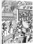 Woodcut Illustration Showing the Mint and Administrators by Anonymous