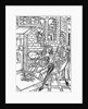 Woodcut Print of a Medieval Apothecary Cooking on a Stove by Anonymous