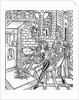 Woodcut Print of a Medieval Apothecary Cooking on a Stove by Anonymous