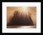 Sun Beams Breaking through Fog over Sea Stack by Anonymous