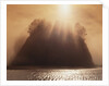 Sun Beams Breaking through Fog over Sea Stack by Anonymous