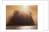 Sun Beams Breaking through Fog over Sea Stack by Anonymous