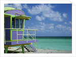 Lifeguard Tower Along South Beach by Anonymous
