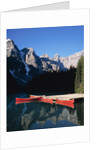 Red Canoes on Moraine Lake by Anonymous