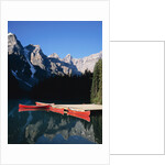 Red Canoes on Moraine Lake by Anonymous