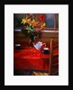 Flowers and Teapot on Red by Pam Ingalls