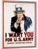 I Want You for the U.S. Army Recruitment Poster by James Montgomery Flagg
