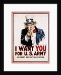 I Want You for the U.S. Army Recruitment Poster by James Montgomery Flagg