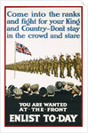 You Are Wanted at the Front, Enlist Today Recruitment Poster by Anonymous