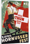 Poster for 1933 "Hornusser Fest" in Thun, Switzerland by Clare