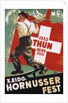 Poster for 1933 "Hornusser Fest" in Thun, Switzerland by Clare